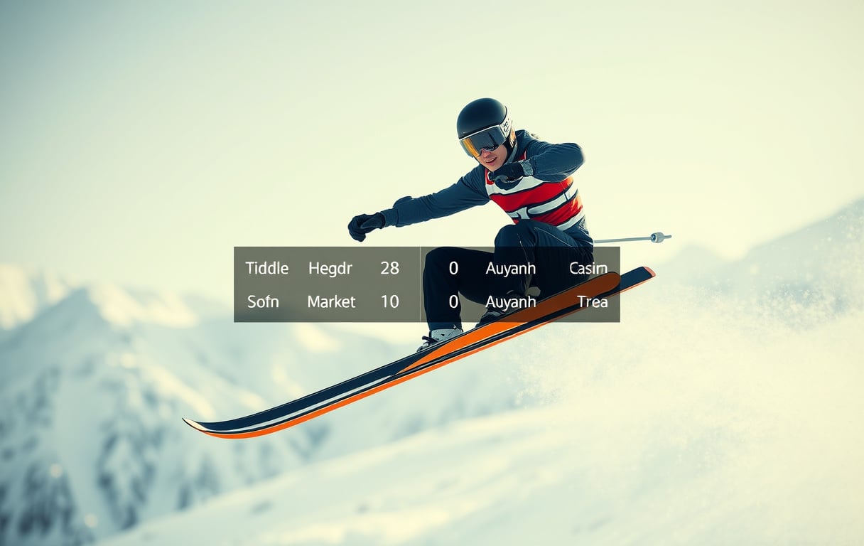Norsk skihopper i luften med odds-overlay for betting
